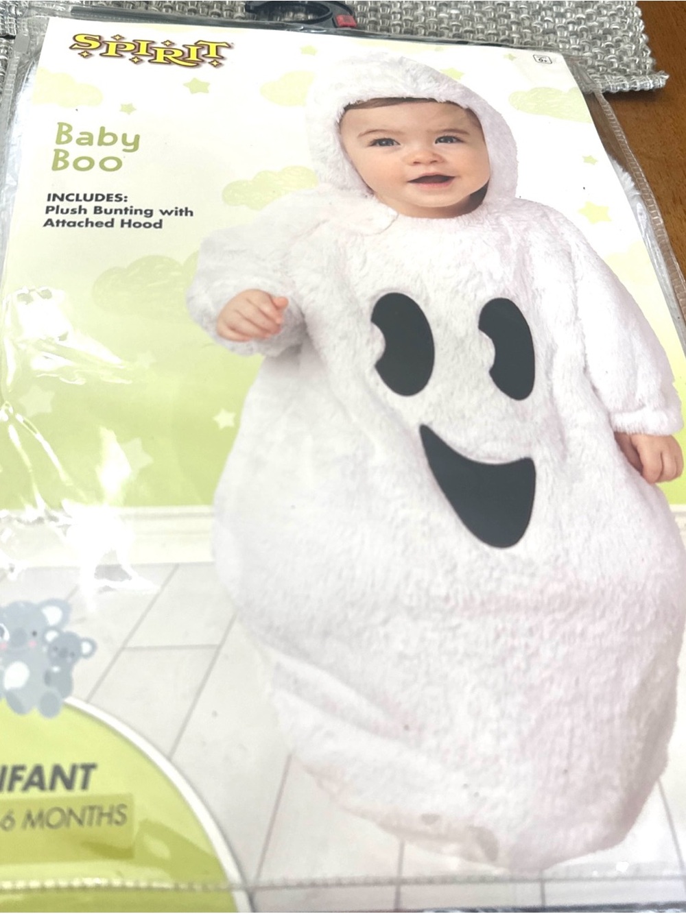 Spirit Baby Boo Infant Plush Ghost Costume - White with Black Face